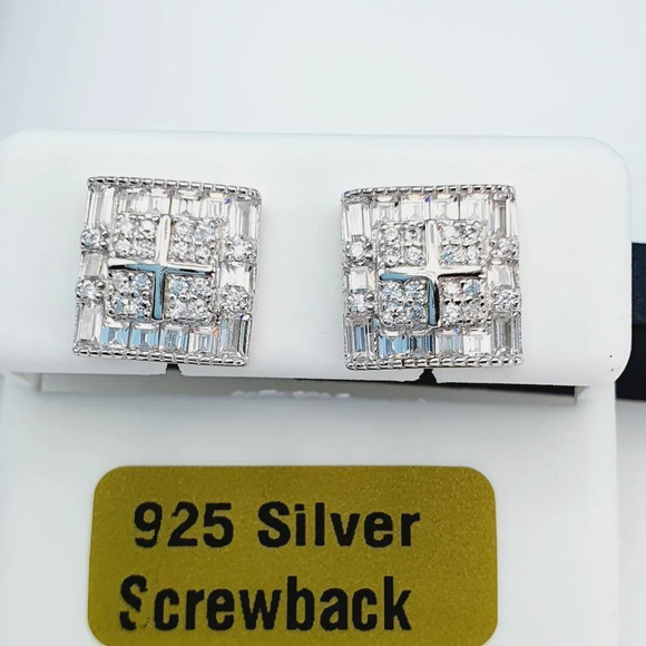 "925 Sterling Silver Cubic Zircon Earrings, UU1P7A7014 - Picture 1 of 11